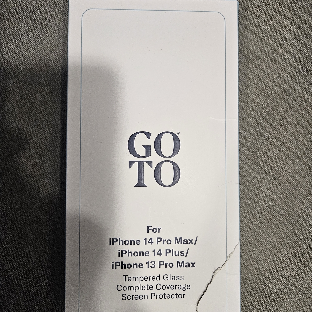 Go-To Tempered Glass Screen Protector for iPhone 13/14 Pro Max - White